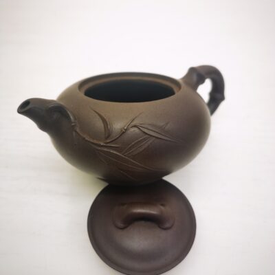 Little bamboo round teapot Purple Clay teapot Authentic Yixing Teapot